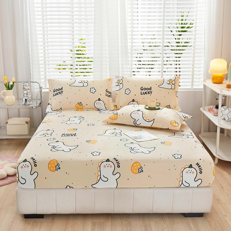 Cartoon Style Fitted Sheet Pure Cotton Bed Sheets Adults Kids Room Mattress Cover Printed Bed Linen (No Pillowcase)
