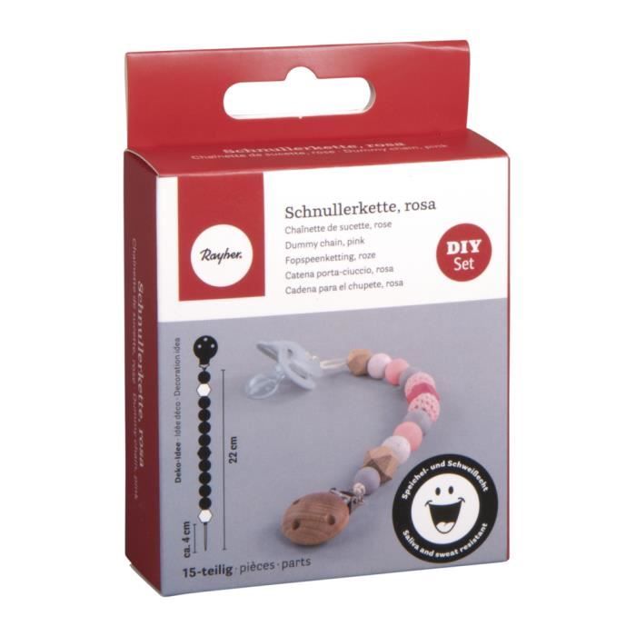 Kit: Pacifier Chain, Pink, 15 Pieces, box-LS