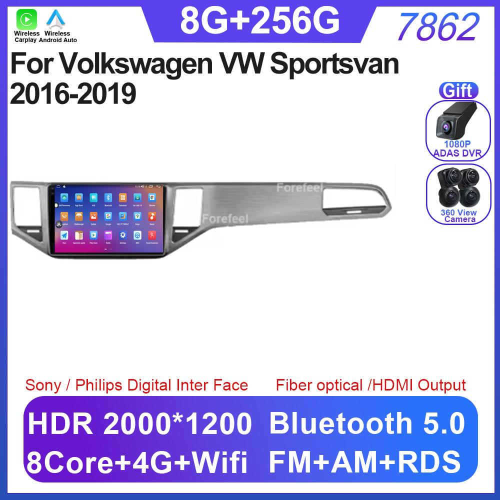 Unitate Auto Android 14 Pentru Volkswagen VW Sportsvan 2016-2019 Radio Player Multimedia 5G WIFI Navigație GPS NU 2Din Carplay