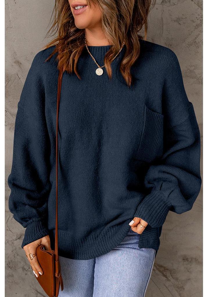 2025 Winter Women's Casual Loose Round Neck Sweater - European and American Style