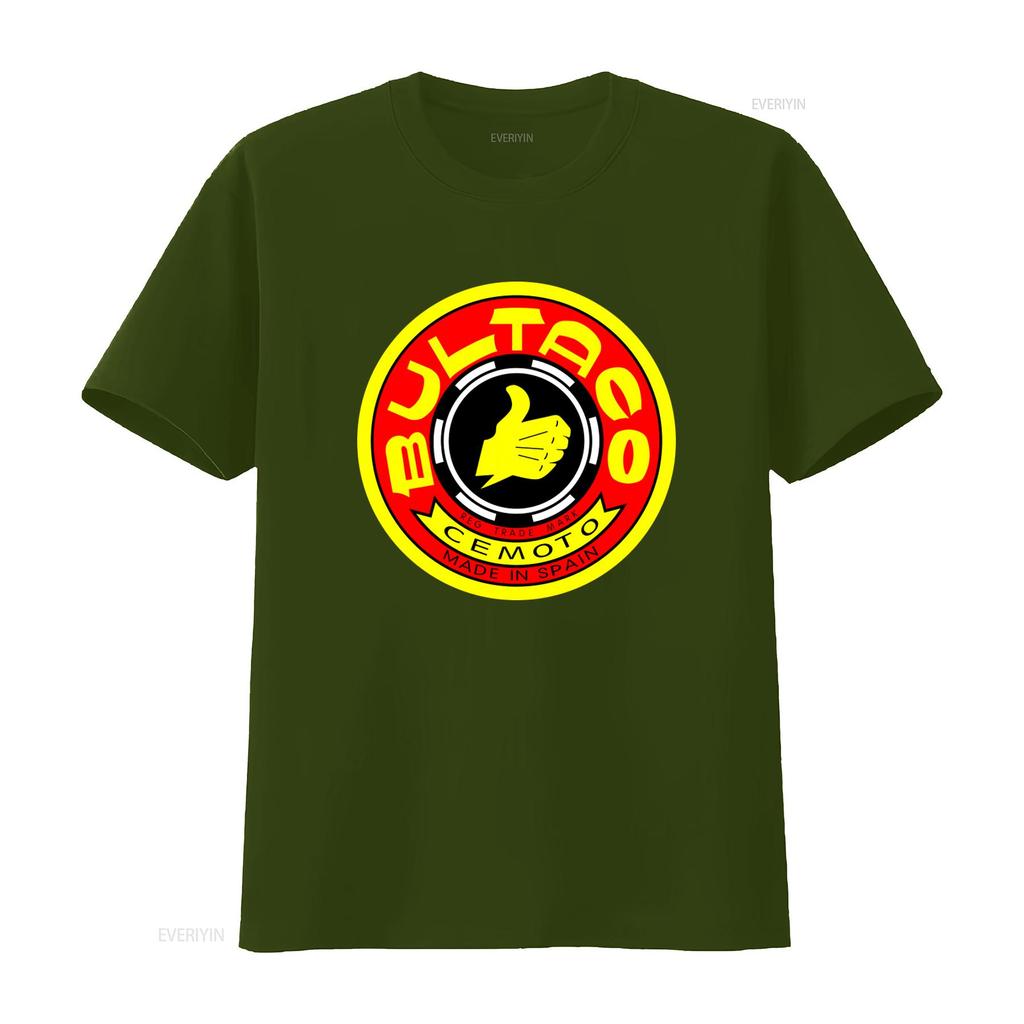 Bultaco Motorrad Logo T-Shirt Hergestellt in Spanien Design Lässige Streetwear vintage Gewaschen Unisex Vielseitig Grafikdesigner Kleidung