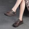 Johnature Retro Soft Leather Thick Soled Shoes Buckle Casual And Comfortable Women's Flat Platform Shoes