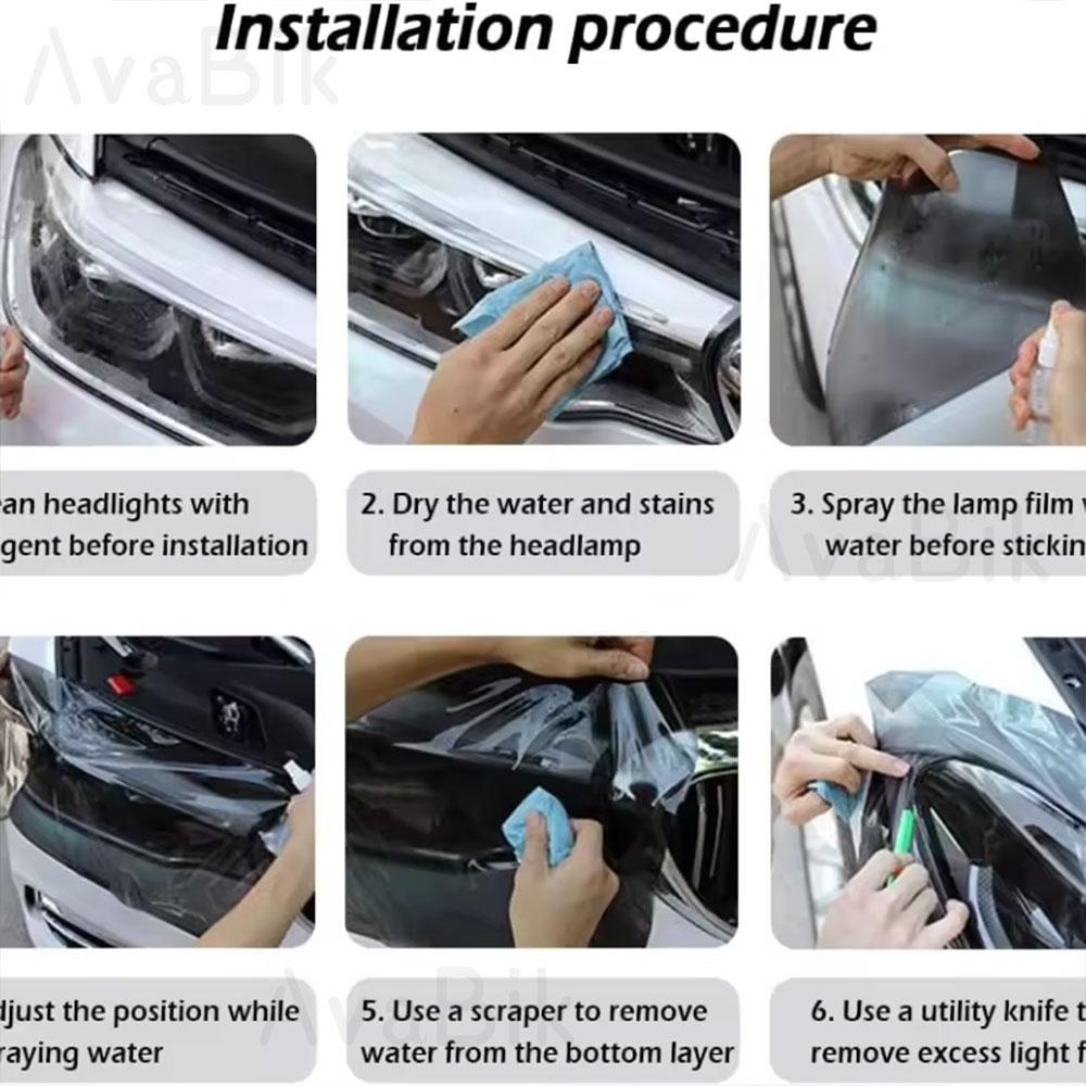 TPU PPF Smart Photochromic Headlight Protection Film Anti-scratch Self-healing White to Purple to Black Color Changing Sticker
