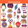 Handheld Diwali Photo Props Accessories With Cartoon Style For Festival Decor