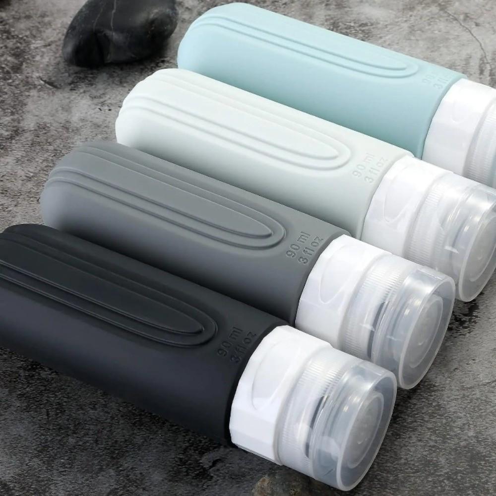 4pcs/set Refillable Silicone Travel Dispenser Set 90ml Portable Lotion Container Outdoor