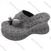 Fashion 2025 Summer Platform Wedges Woman Clip Toe Slippers Fashion Thick Bottom High Heels Party Slides Shoes