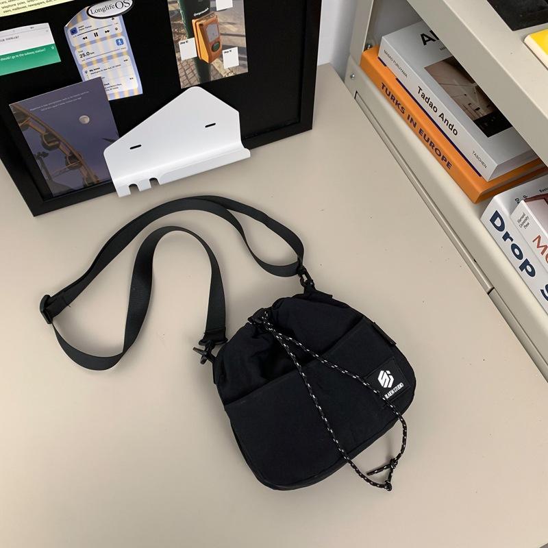 2025 Sports Messenger Bag Casual Small Bag Street Men's and Women's Functional Mobile Phone Bag Drawstring Couple Convenient Shoulder Bag