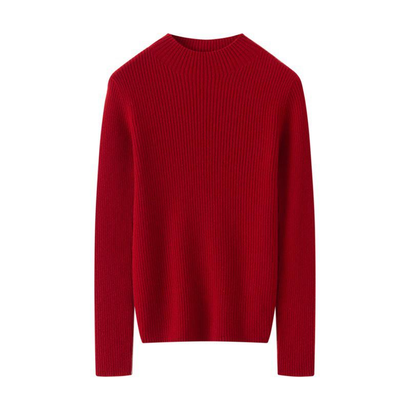 Women's Pure Cashmere Half-High Neck Sweater for Autumn/Winter