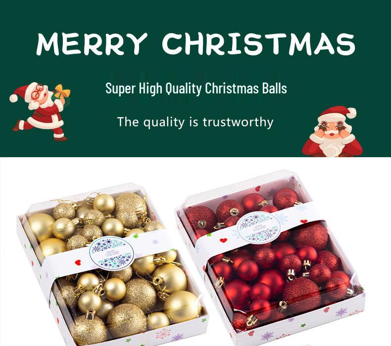 Festive Glitter Christmas Balls Set: 44 PCS, 3/4/5cm, in Colorful Box - Perfect for Tree Decor & Holiday Atmosphere
