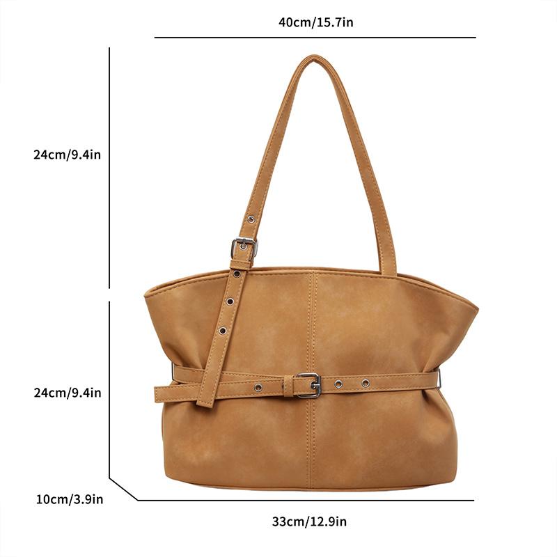 Trendy Fashion Simple Belt Buckle Retro Women's Underarm Bag Elegant Shoulder Bag Very Suitable for Daily Life, Shopping, and Women's Holiday Gifts