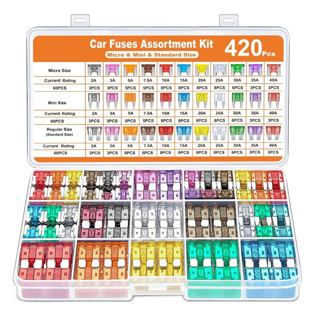 Tigwiss Car Fuse Kit 420pcs, 150pcs Mini Flat Fuse +