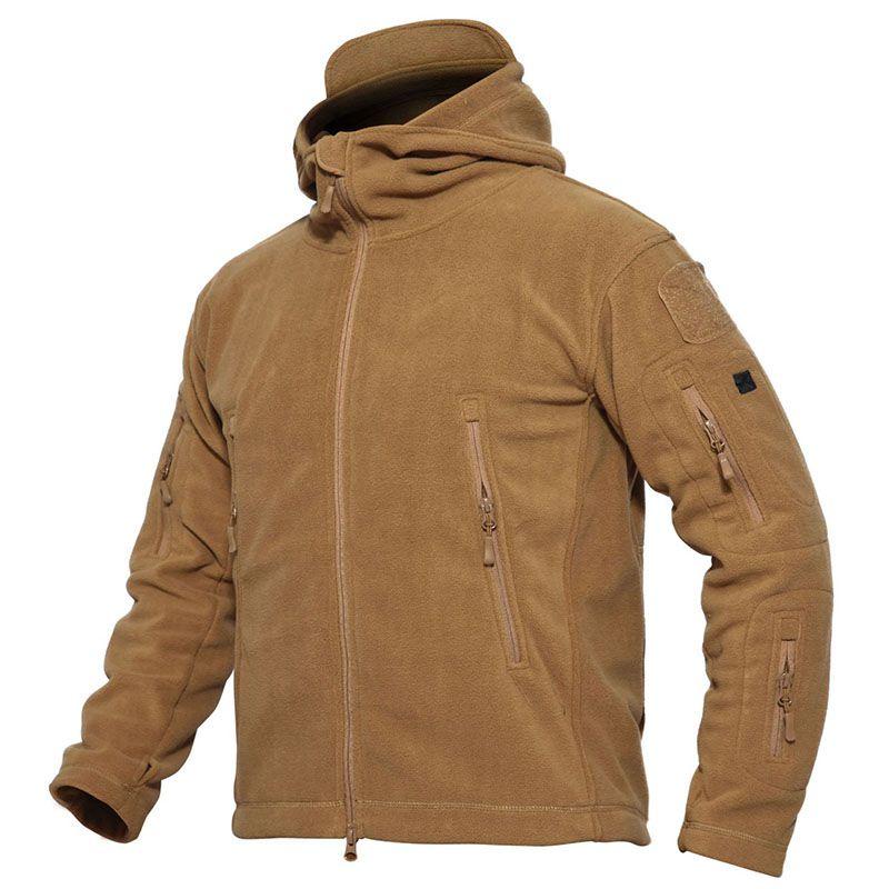 Mens Outdoor Winter Fleece Tactical Army Jacket Windproof Hiking Coats Outwear
