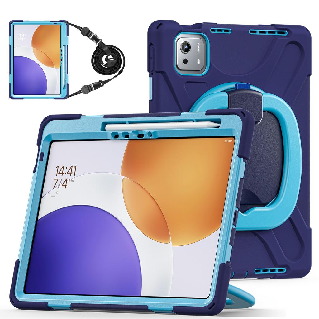 For Xiaomi Pad 7S Pro 12.5/6S Pro 12.4 Case with Shoulder Strap TPU+PC+Silicone Kickstand Tablet Cover