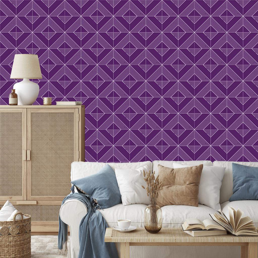 Wallpaper Geometric rhombuses purple and plum, purple background 50x1000