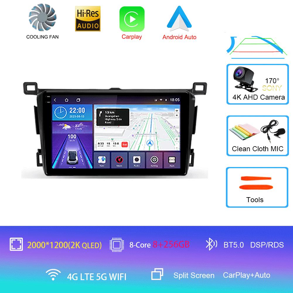 Android 14 For Toyota RAV4 Rav 4 2013 2014 2015 - 2019 Carplay Auto Car Radio GPS Navigation DSP 360 Camera 2 Din Video Stereo