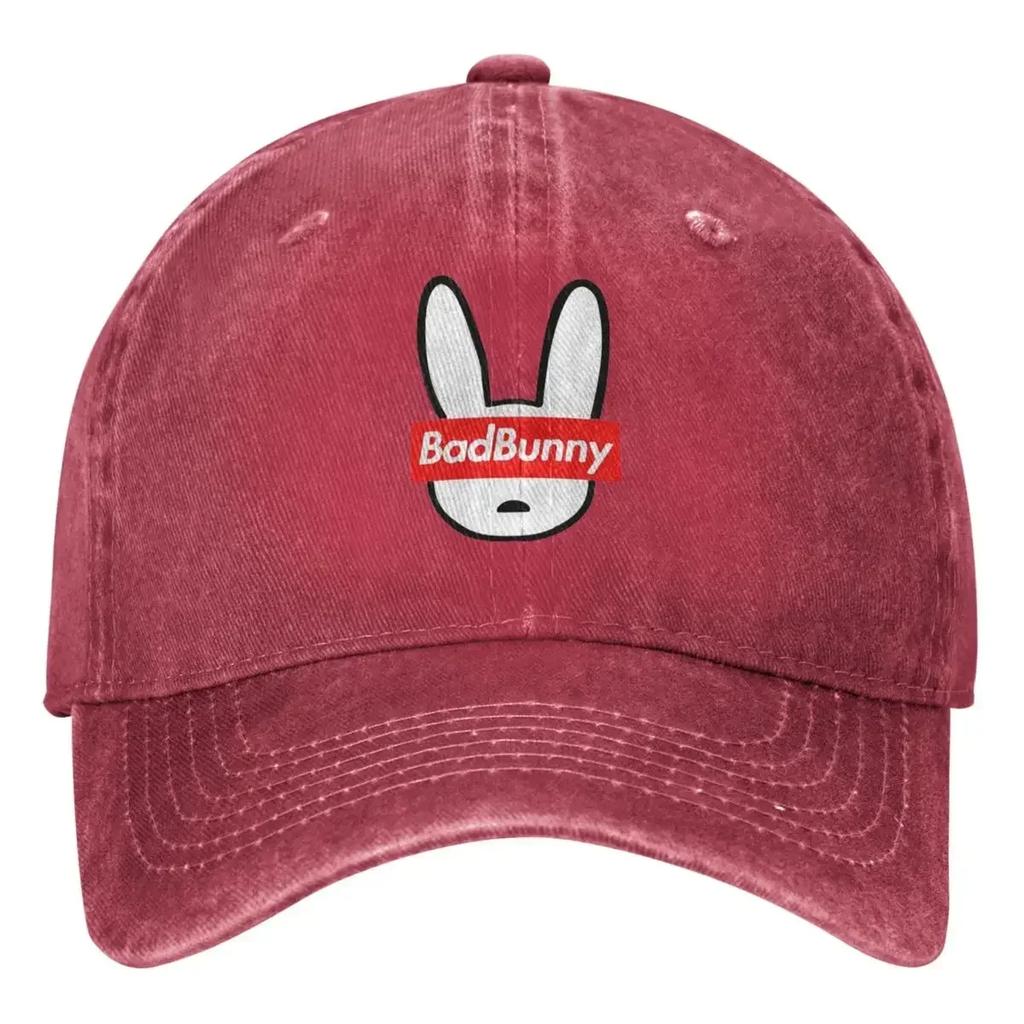 Bad Bunny Baseball Cap Singer Running Hippie Y2k Cool Trucker Dad Hat Couple Women Vintage Sunshade Baseball Caps