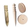 Ebony Beech Pearwood Leather Edge Polishing Stick - Handmade DIY Tool