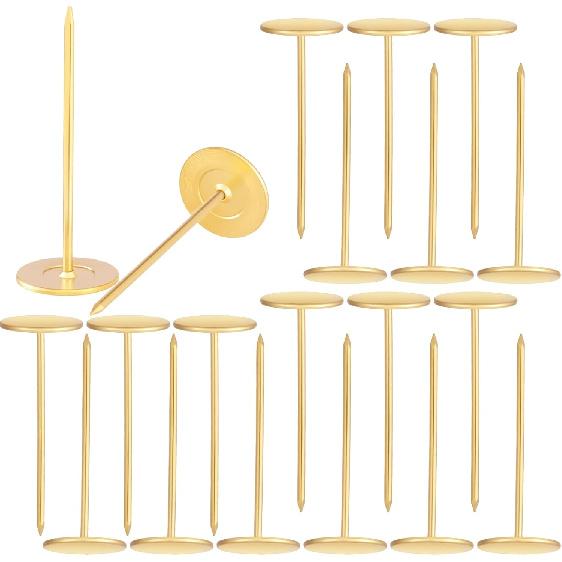 20pcs Flat Head Thumb Tacks for Wall, Silver Heavy Duty Upholstery Push P, 18 X 48 Mm Decorative Wall P Nails for Furniture, Office, DIY Crafts