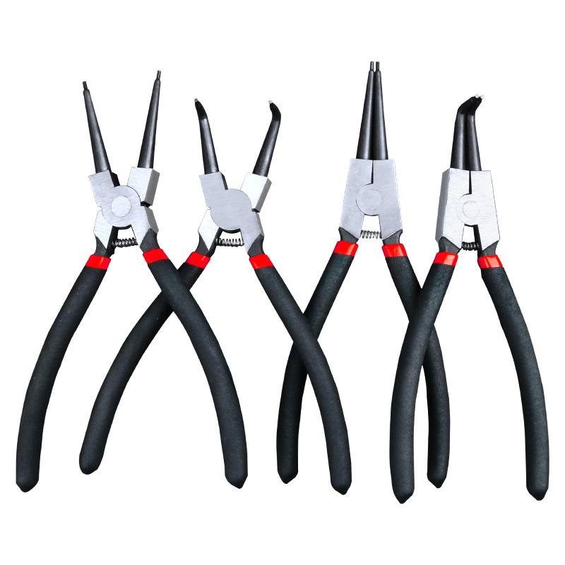 4PCS 7" Professional Circlip Plier Set Multifunctional Universal Portable Repair Pliers for Electrician Household Use
