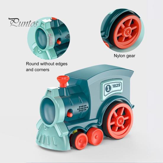 1 Set Kids Dominos Train Toy with Light Music Automatic Laying Domino Train Building Block Educational Electric Train Toy Toddler Boys Girls Gift