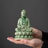 Ceramic Buddha Tea Pet Figurine Green Lotus Base Desktop Zen Decor for Tea Ceremony Home Office Craft Gift
