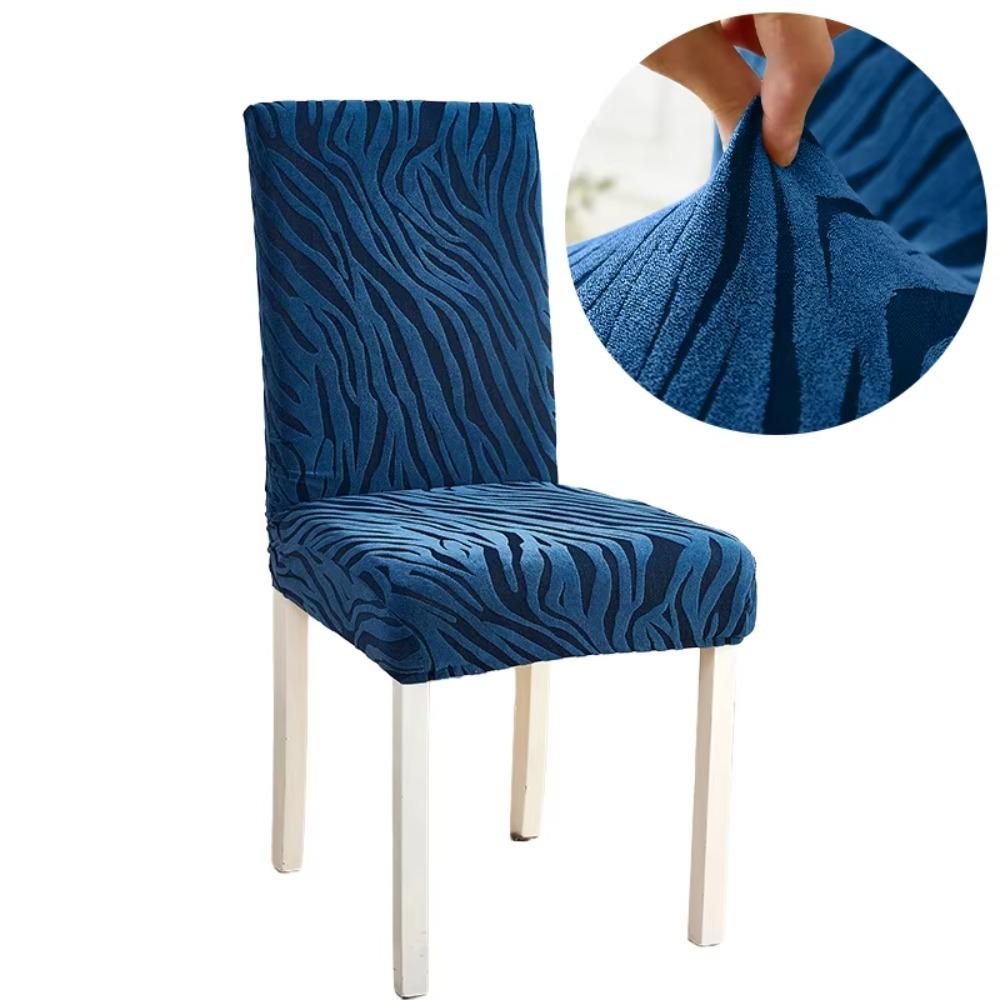 Thickened Wave Jacquard Chair Covers Washable Removable Dining Chair Covers Anti-Pilling Solid Color Chair Seat Covers Kitchen