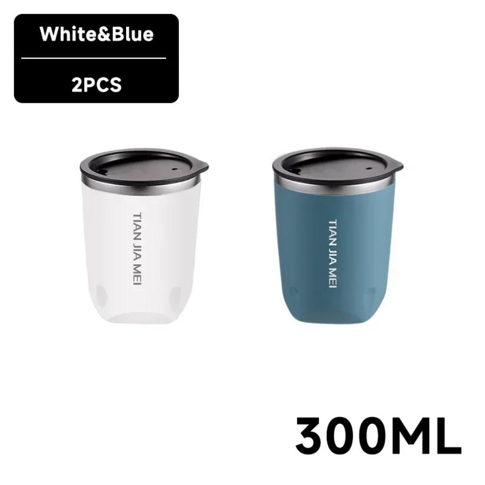 300ml 304 Stainless Steel Coffee Cup Mug With Lid Insulated Coffee Mug Double Wall Coffee Tumbler Heat-resistant Drinkware