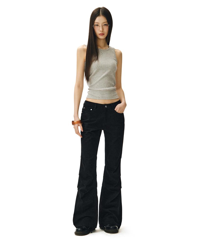 Deketeuumeon Flared Shirring Pants Dcwpt017Black