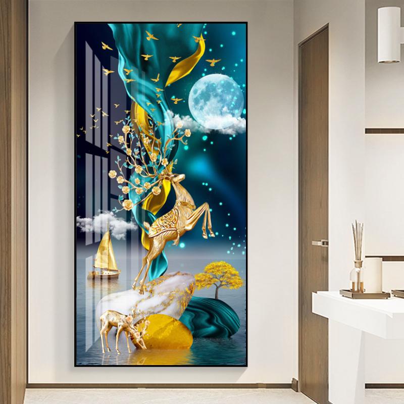 Nowy Chiński Złoty Kamień Zen Obraz na Płótnie Feng Shui Plakaty i Druki Sztuka Ścienna do Dekoracji Salonu Ganku Cuadros