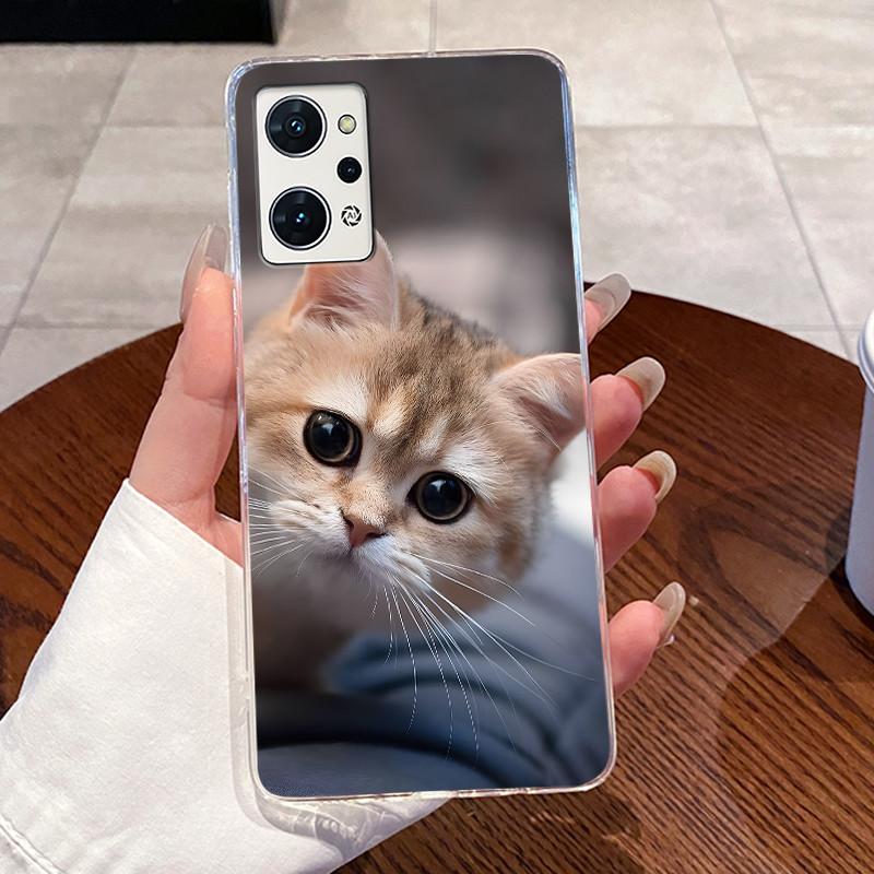 Jelly Casing For OPPO Reno 7A (A201OP) Reno 9A Soft TPU Back Cover For Reno 5A Fundas Clear Silicone Cute Cat Rabbit Phone Case