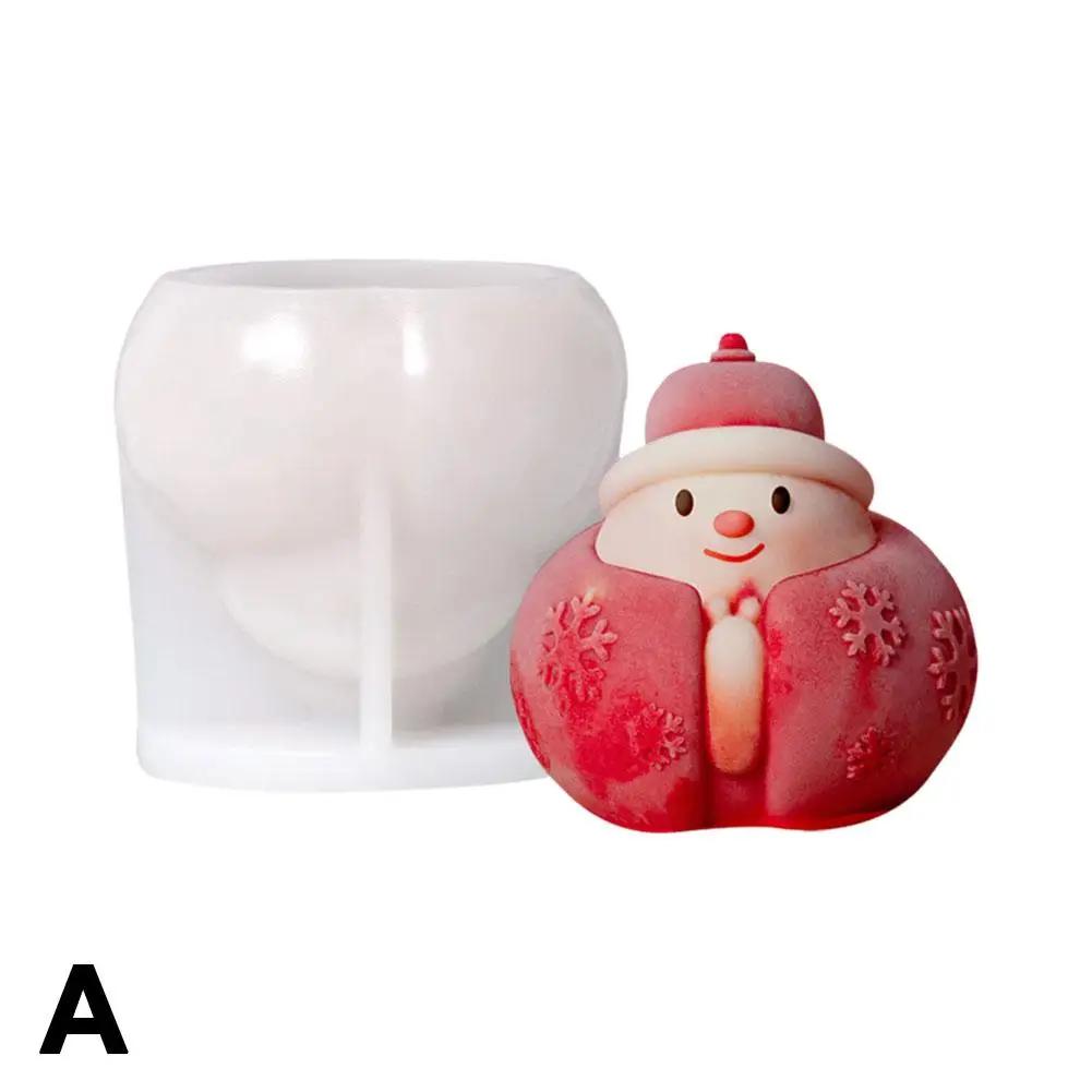 Kuchendekorationswerkzeug Weihnachtsmann 3D Silikonform Weiche Handgemachte Mousse-Kuchenform Antihaft-Kerzenform für Schokolade Puddin P9j5