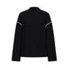 JUZUI ANNACOLL Women's Color Block Mock Neck Long Sleeve Wool Blend Knit Sweater