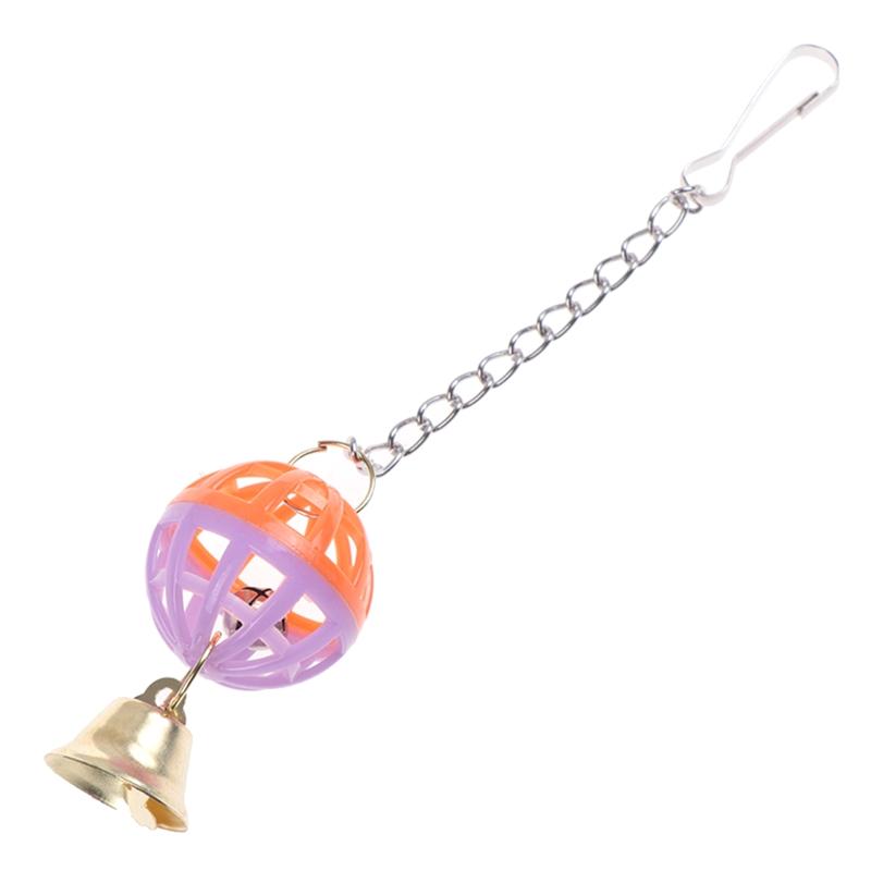 Bird Parrot Toy Colorful Swing Ball Toys with Bell Hanging Toy Cage Decorative Accessories for Small Medium Birds