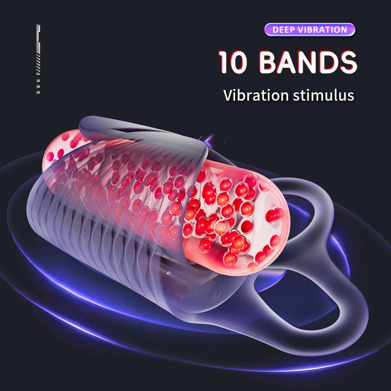 Glans Stimulator Massager Penis Delay Exerciser Adjustable Male Masturbator Vibration Equipment Sex Toys Adult Goods For Men