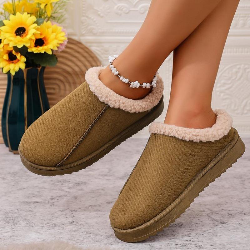Large size flat-soled cotton shoes for women's autumn and winter new velvet thickened warm snow boots for women