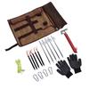 Outdoor Camping Tent Stakes Storage Bag Tent Pegs Nails and Hammer Organizer Holder Case with Stakes Hammer and
