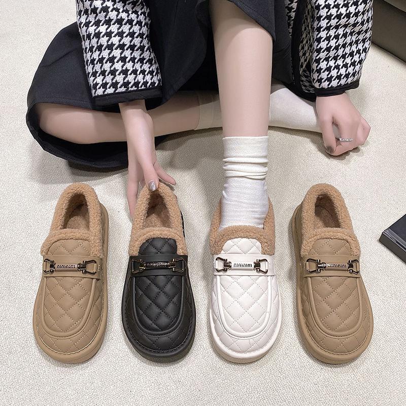 Buty Mao Mao damskie noszą aksamitne buty beanie zimą z miękkimi podeszwami i dużą głową chleba śnieżne bawełniane buty
