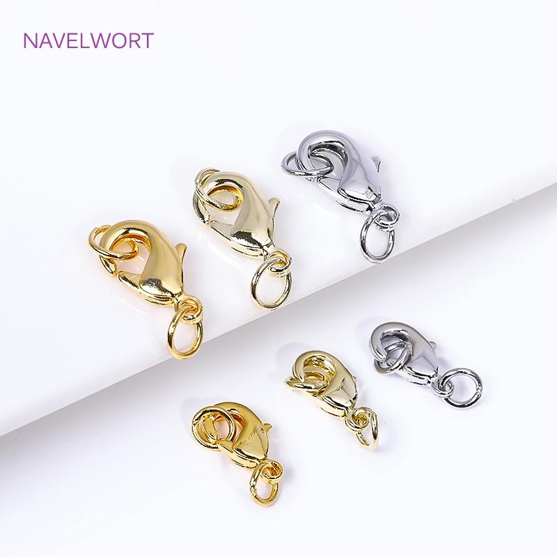 10/12mm 18K Gold Plated Brass Lobster Clasp With Closed Ring,Clasp For Jewellery,Lobster Clasp Connector,Accessories For Jewelry