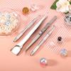 4pcs Sprinkles Tool for Cake Decorating, Jewelry Septum Earring Piercing Ball Bead Holder Screw On Grabber Tool Includes Claw Pen Pearl Grabber &