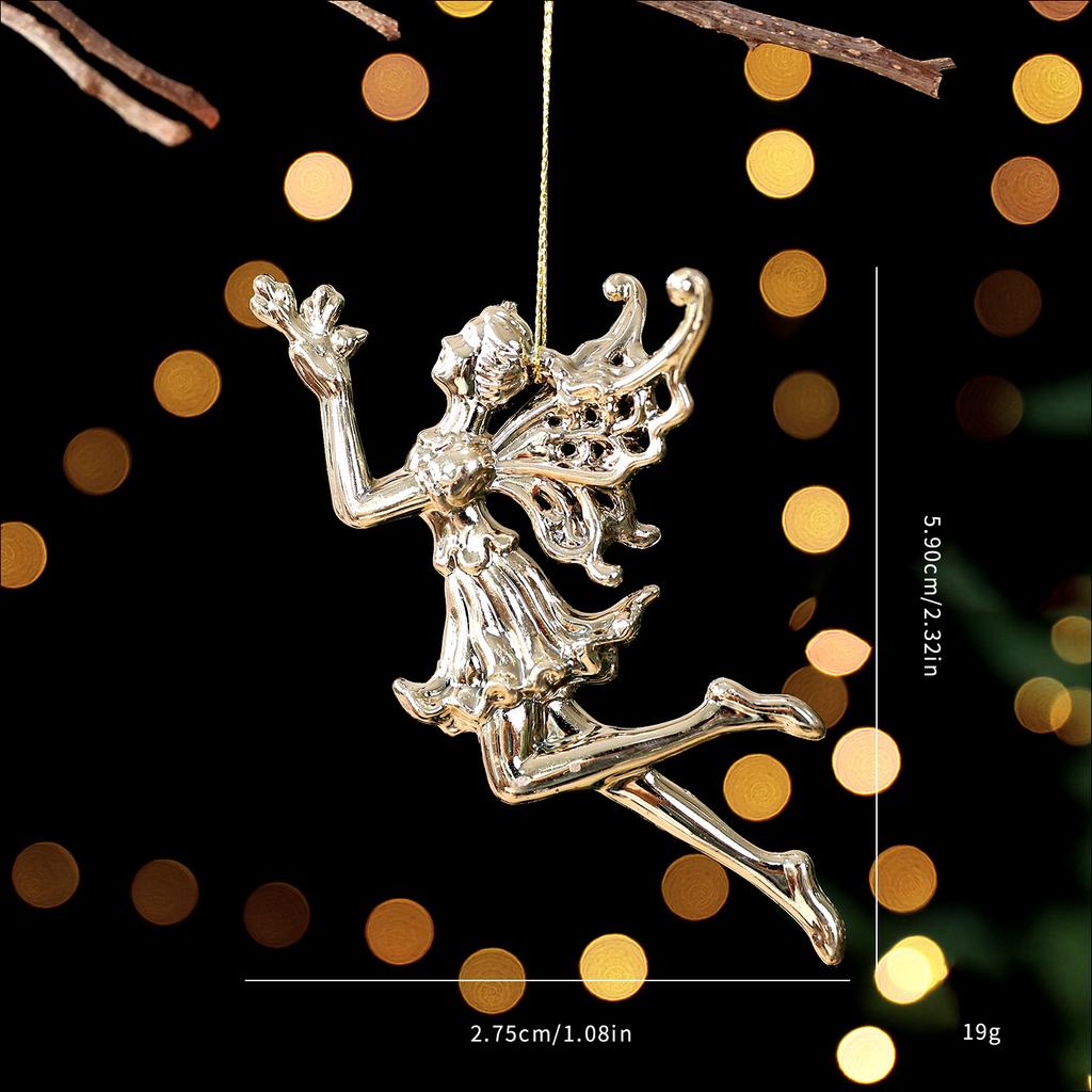 Creative Gold Christmas Hanging Decoration Angel Snowflake Butterfly Dragonfly Christmas Tree Ornament Festival Favors Shopwindo