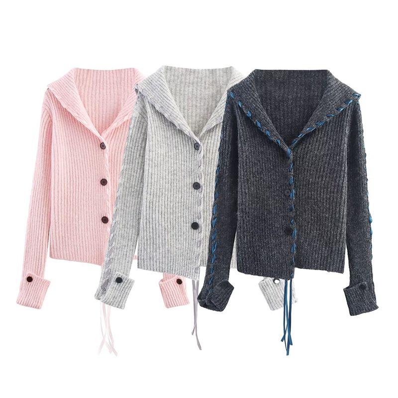 Araltay New Arrival Fashion Style Women's Clothing Fashion All-Match Casual Minimalist Asymmetric Decorative Ribbon Knitting Outwear