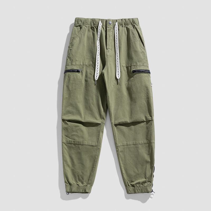 

New overalls men s high-end pants trendy brand men s casual pants wear-resistant and dirt-resistant loose trendy men s clothing XXXL зелёный