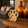 Presente de Condolências por Perda de Animal de Estimação Caixa para Lembrança de Pelos, Caixa de Madeira Memorial com Formato de Pata Fofa para Cães e Gatos, Memória Decorativa