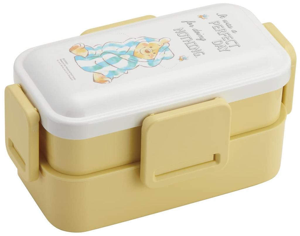 Skater Antibacterial Lunch Disney Fluffy Winnie the Made in Soft-Serving Dome-Shaped Lid, Two-Tier Box, 600ml, Pooh, Japan, PFLW4AG-A