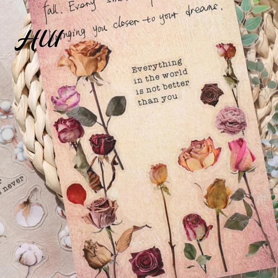 Plant Themed Stickers 1 Set Flower Plants Scrapbook Sticker with 10 Paper Sheet Waterproof PET DIY Notebook Planner Journaling Gift Box Decoration