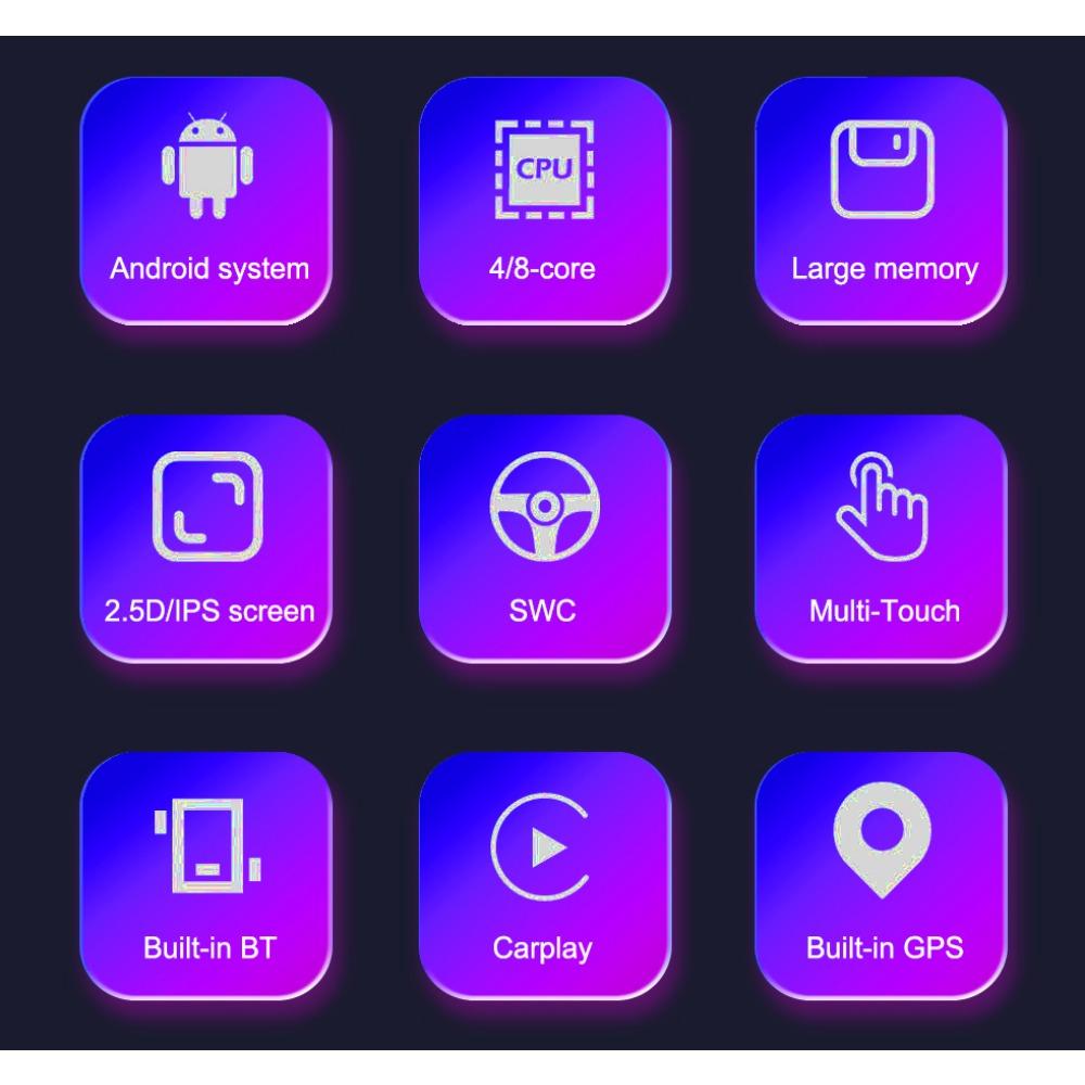 Autorádio 2Din Android 8PALCOVÉ Pro Toyota Camry XV40 2006-2011 Carplay Multimediální Přehrávač Stereo Autoaudio Hlavní Jednotka Navigace GPS 1+32GB