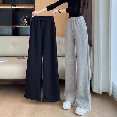 Women's Gray Wide-Leg Sports Pants - Spring/Autumn 2025 - New Hot Style, Thin, Straight-Leg Casual Sweatpants