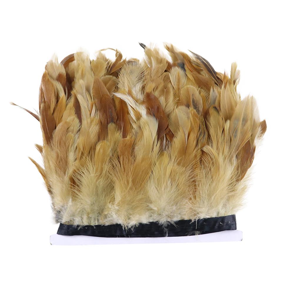 1 Meter Balck Rooster Hair Natural Feathers  Trim Fringe 13-18cm Ribbon for Sewing Clothing Party Decorations Craft Accessories