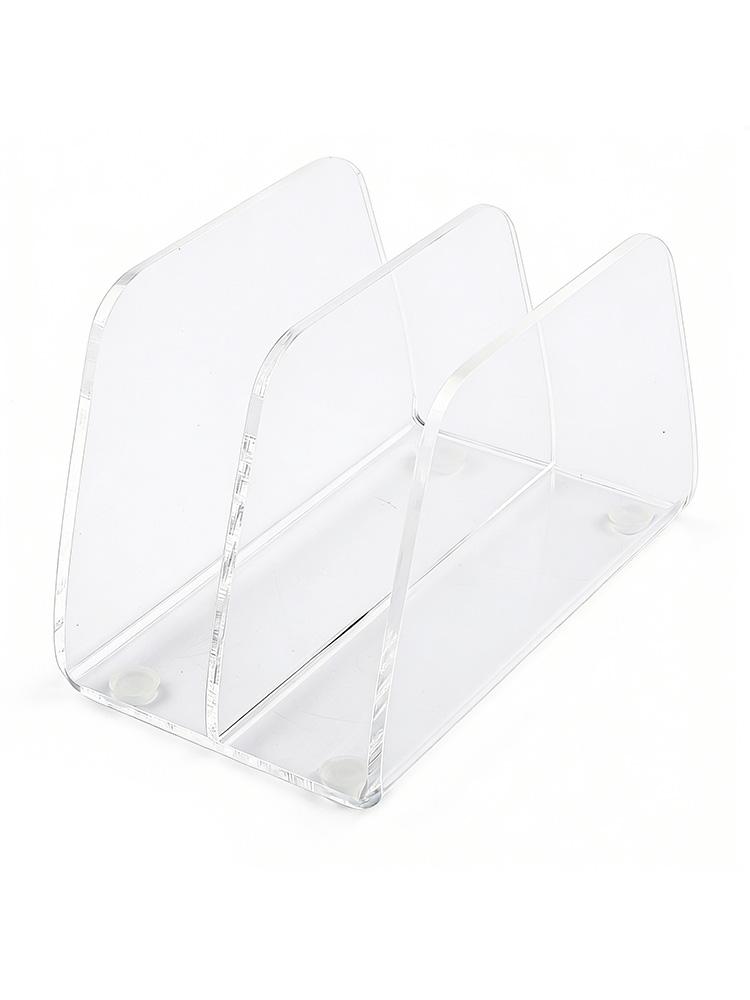 Business Card Slot Acrylic Mail Holder For Work Desk Thick Acrylic Construction Anti-slip Base Pads Transparent Visibility