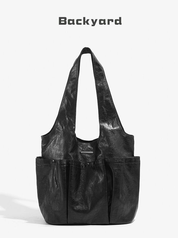 

Korean Niche Large Capacity Single Shoulder Underarm Bag with Multiple Pockets Design, Large Capacity Commuting Tote Bag, Handbag чёрный